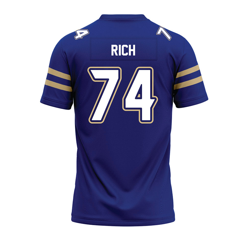 Tulsa - NCAA Football : Logan Rich - Blue Premium Football Jersey-1
