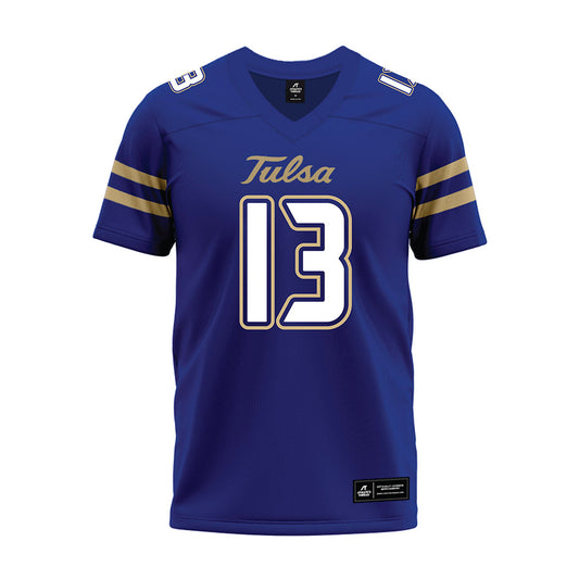 Tulsa - NCAA Football : Joshua Rushing - Blue Premium Football Jersey-0