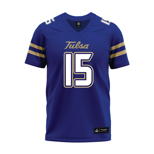 Tulsa - NCAA Football : Thomas Davis - Blue Premium Football Jersey-0