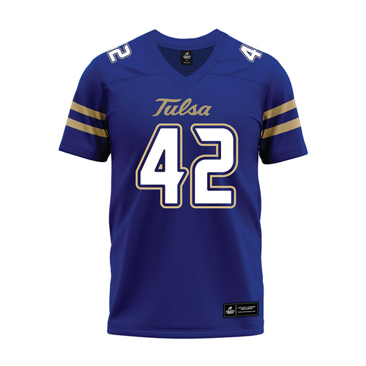 Tulsa - NCAA Football : Aidan Fedigan - Blue Premium Football Jersey-0