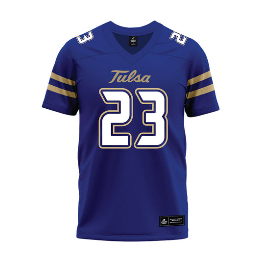 Tulsa - NCAA Football : Willie Goodwyn - Blue Premium Football Jersey-0