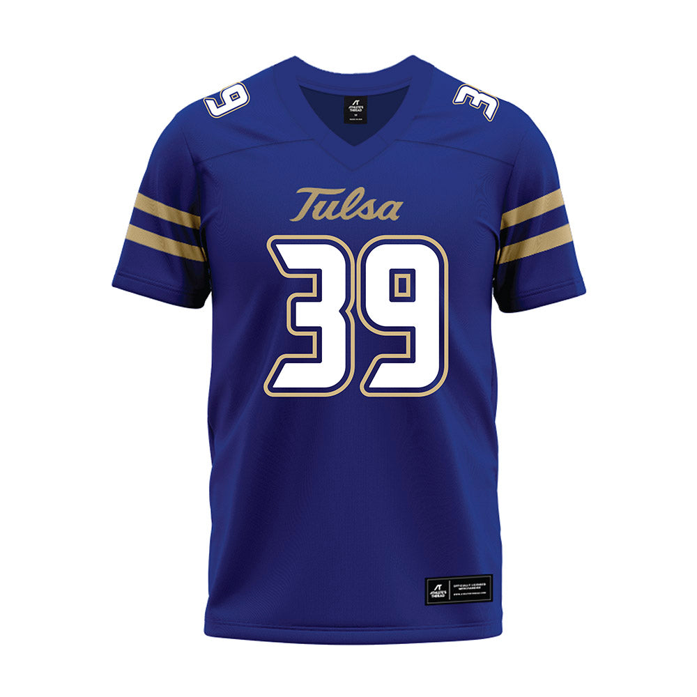 Tulsa - NCAA Football : Zach Claton - Blue Premium Football Jersey-0