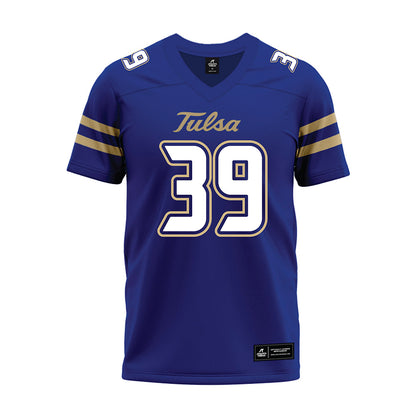 Tulsa - NCAA Football : Zach Claton - Blue Premium Football Jersey-0