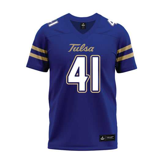 Tulsa - NCAA Football : Will Upshaw - Blue Premium Football Jersey-0