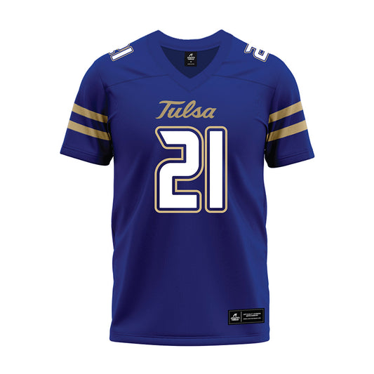 Tulsa - NCAA Football : Aquavious Dunbar - Blue Premium Football Jersey-0
