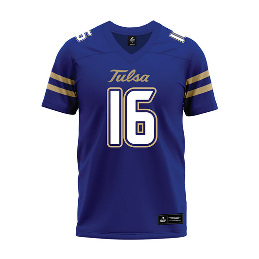 Tulsa - NCAA Football : Devin robinson - Blue Premium Football Jersey-0