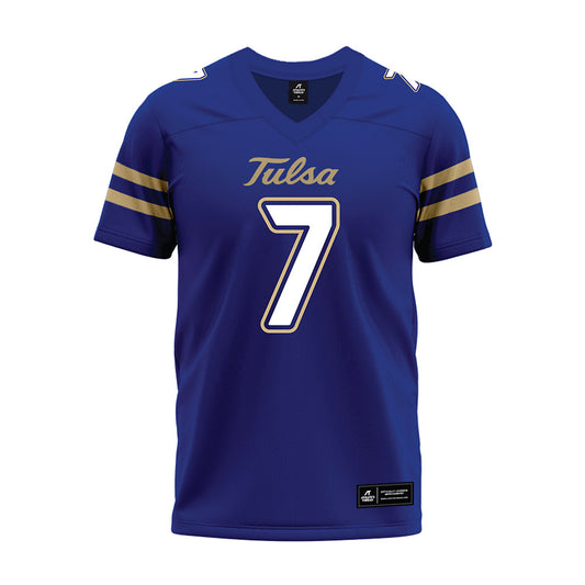 Tulsa - NCAA Football : Elijah Green - Blue Premium Football Jersey-0