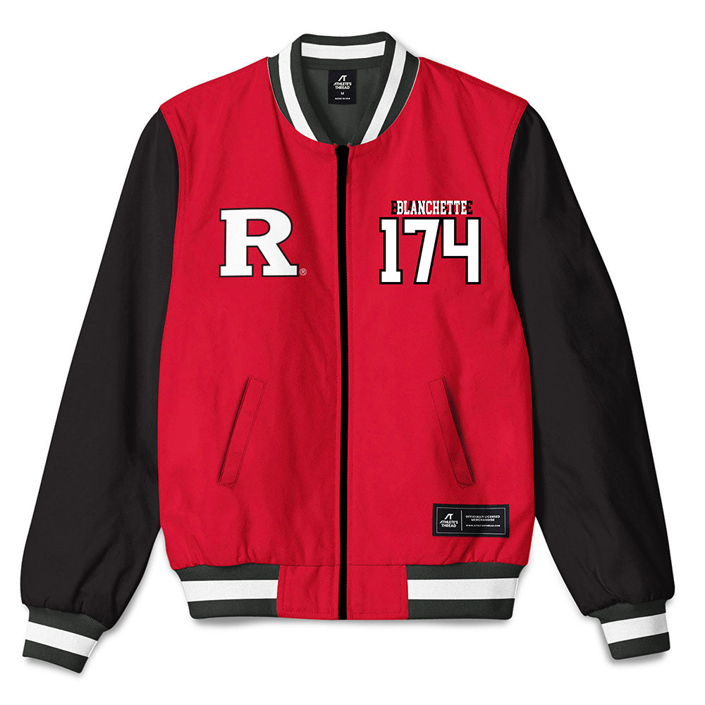 Rutgers - NCAA Wrestling : Nate Blanchette - Bomber Jacket-0