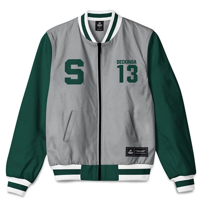 Michigan State - NCAA Baseball : CJ Deckinga - Bomber Jacket-0