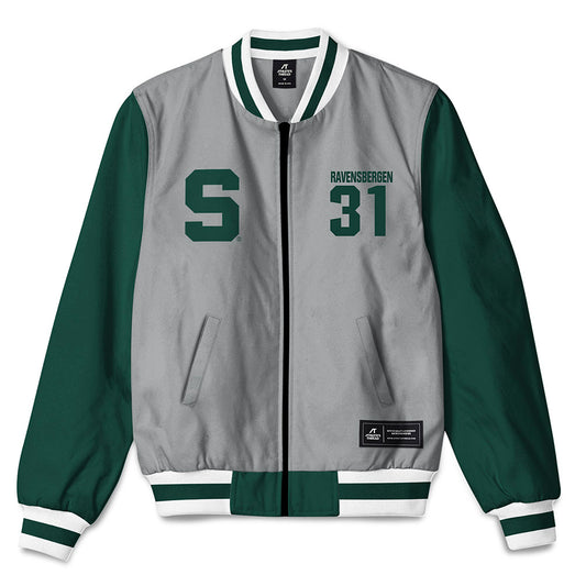 Michigan State - NCAA Men's Ice Hockey : Joshua Ravensbergen - Bomber Jacket-0