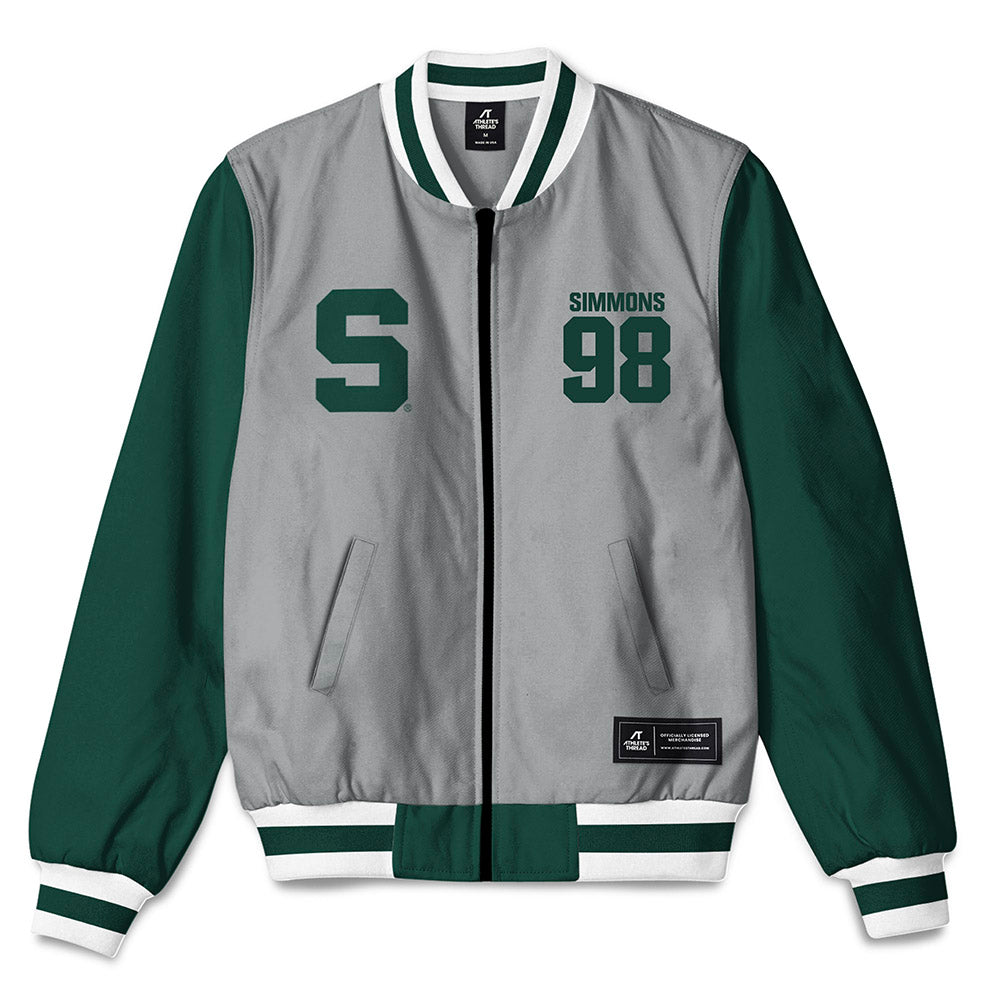 Michigan State - NCAA Football : Derrick Simmons - Bomber Jacket-0