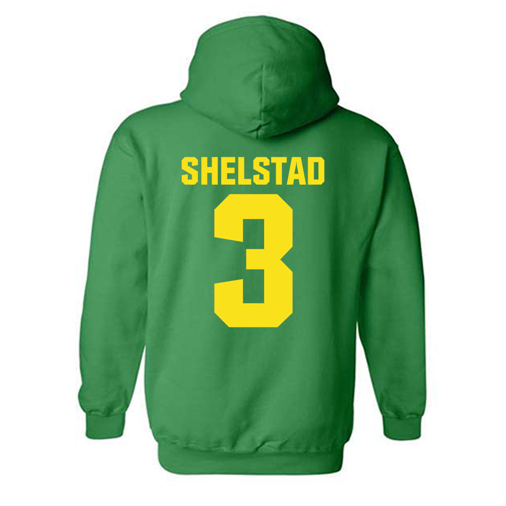 Oregon - NCAA Men's Basketball : Jackson Shelstad - Sports Shersey Hooded Sweatshirt-1