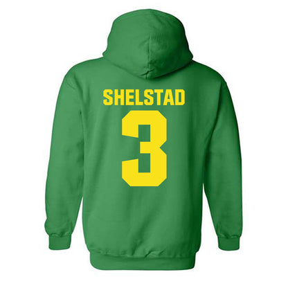 Oregon - NCAA Men's Basketball : Jackson Shelstad - Sports Shersey Hooded Sweatshirt-1