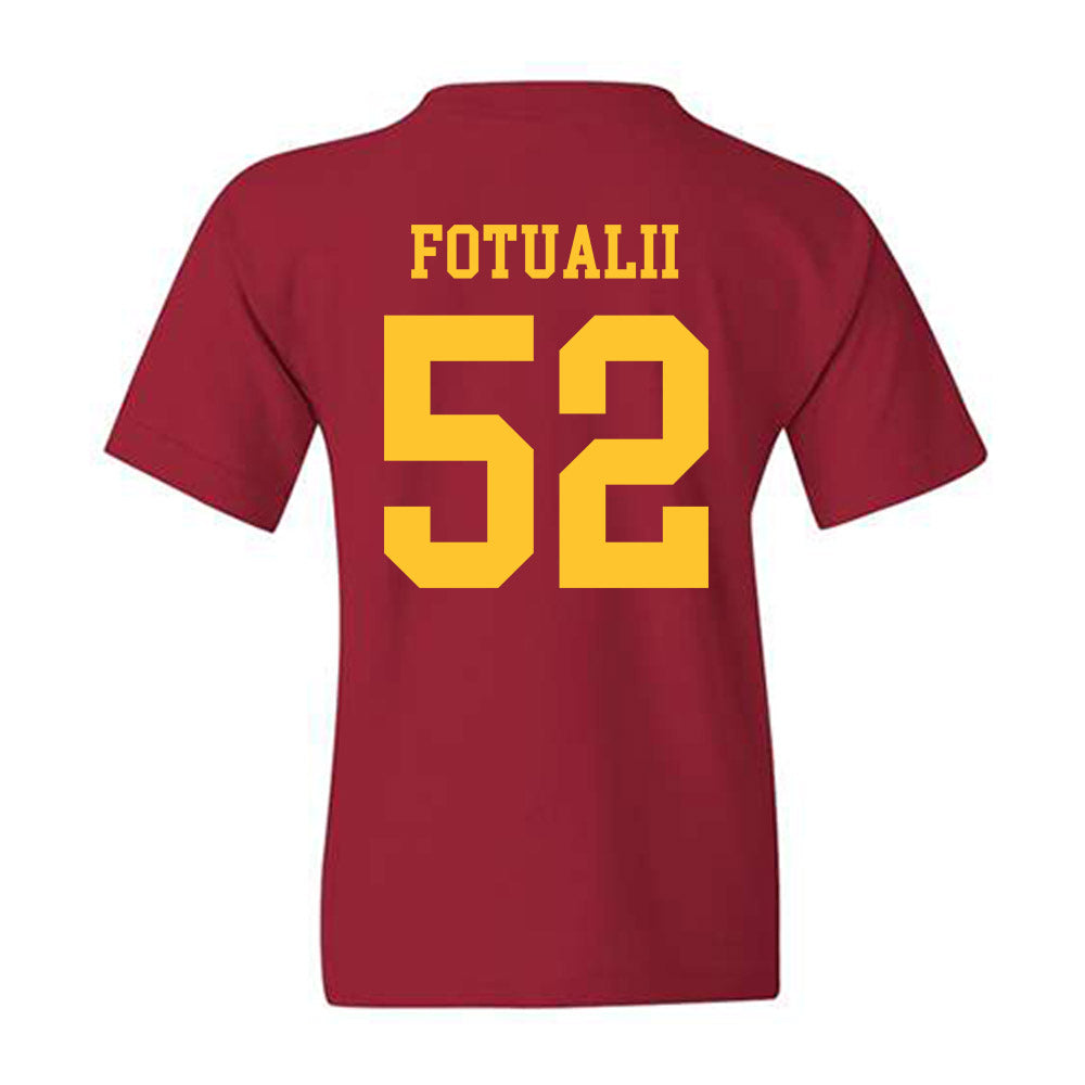Iowa State - NCAA Football : Kingston Fotualii - Sports Shersey Youth T-Shirt-1