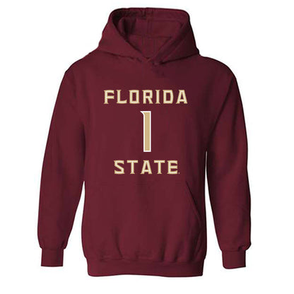 FSU - NCAA Men's Basketball : Jalen Warley - Replica Shersey Hooded Sweatshirt