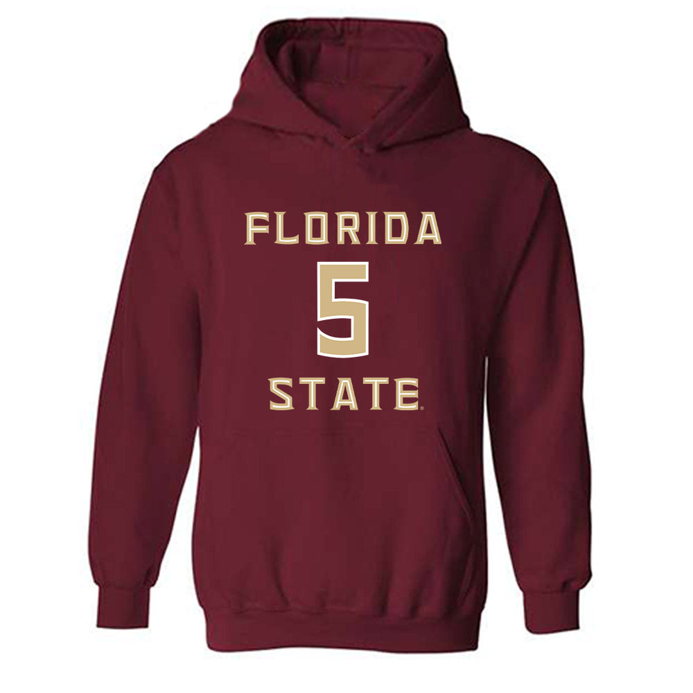 FSU - NCAA Women's Lacrosse : Summer Harrell - Replica Shersey Hooded Sweatshirt-0