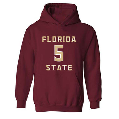 FSU - NCAA Women's Lacrosse : Summer Harrell - Replica Shersey Hooded Sweatshirt-0