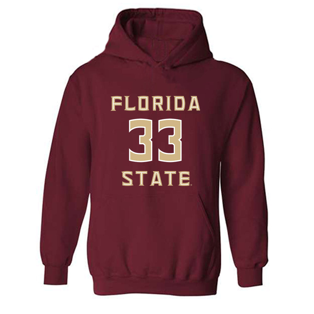 FSU - NCAA Baseball : Ben Barrett - Replica Shersey Hooded Sweatshirt