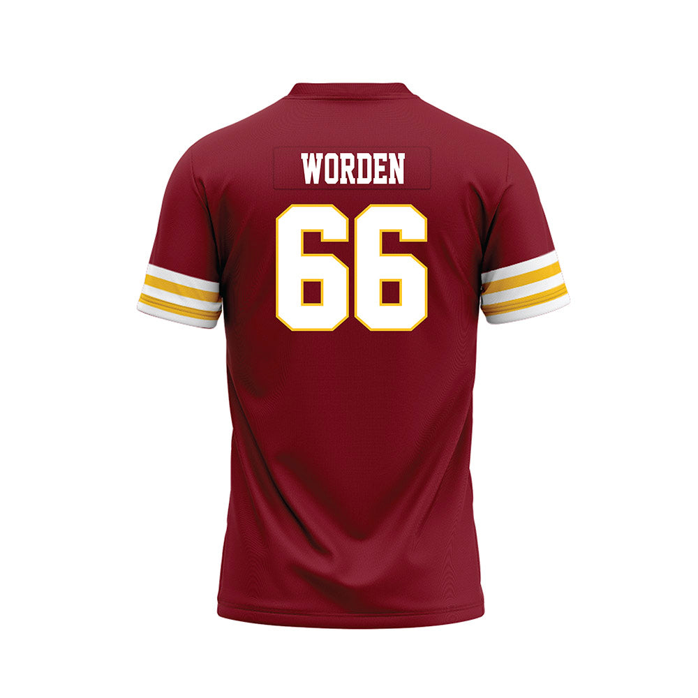 Iowa State - NCAA Football : Derek Worden - Cardinal Premium Football Jersey-1