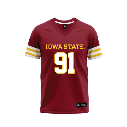 Iowa State - NCAA Football : Blake Hawkins - Cardinal Premium Football Jersey-0