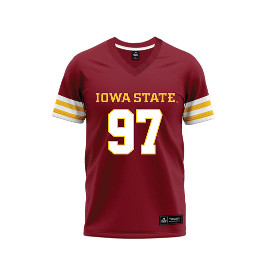 Iowa State - NCAA Football : Max Baloun - Cardinal Premium Football Jersey-0