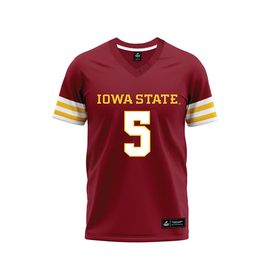 Iowa State - NCAA Football : Connor Moberly - Cardinal Premium Football Jersey