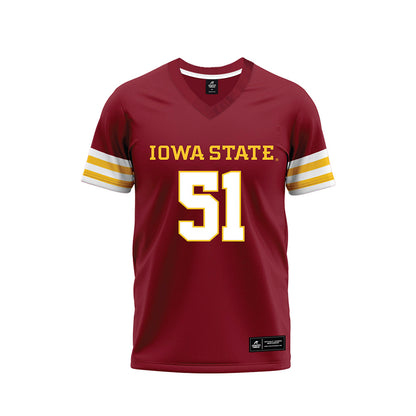 Iowa State - NCAA Football : Maasai King - Cardinal Premium Football Jersey-0