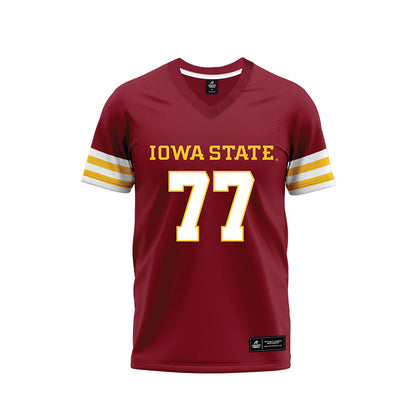 Iowa State - NCAA Football : Caden Maas - Cardinal Premium Football Jersey-0