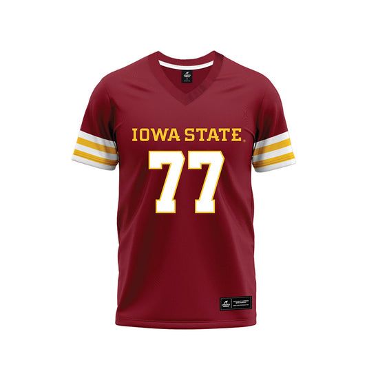 Iowa State - NCAA Football : Caden Maas - Cardinal Premium Football Jersey-0