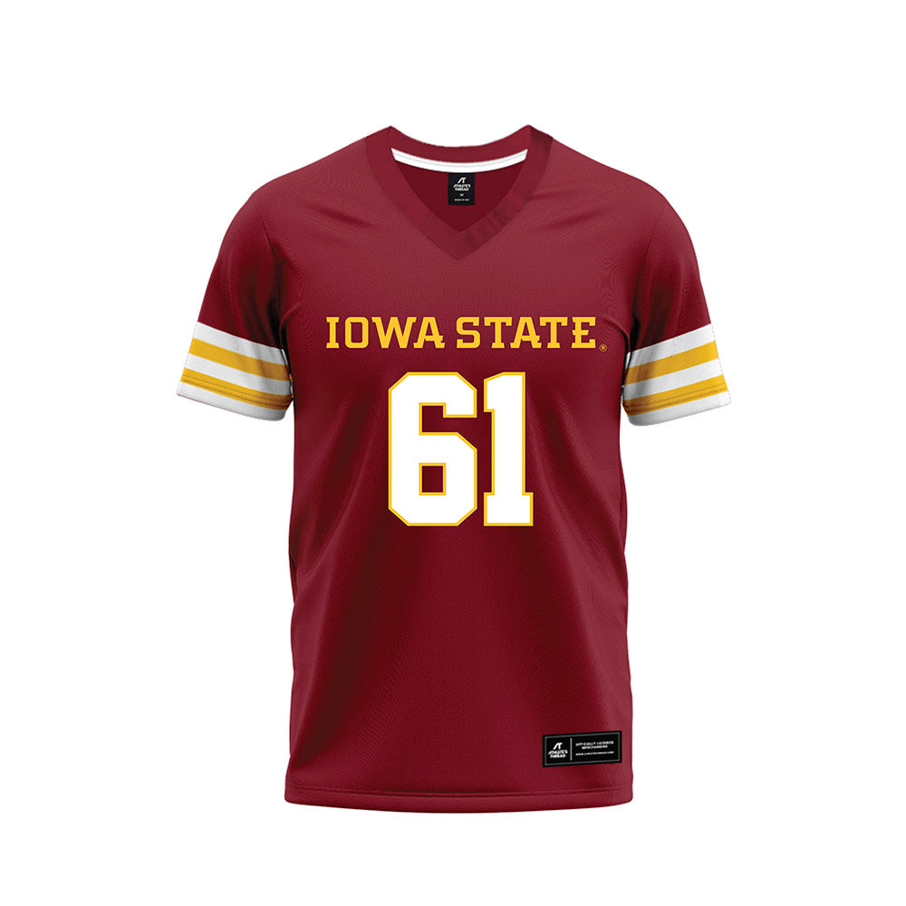 Iowa State - NCAA Football : Benjamin Makelela - Cardinal Premium Football Jersey-0