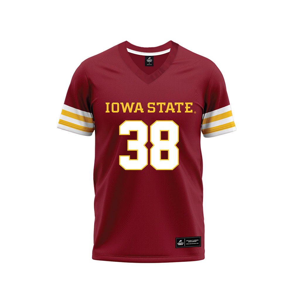 Iowa State - NCAA Football : Amiri Barnes - Cardinal Premium Football Jersey-0