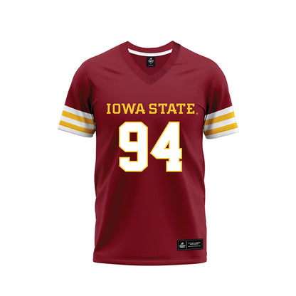 Iowa State - NCAA Football : Jake Jones - Cardinal Premium Football Jersey-0