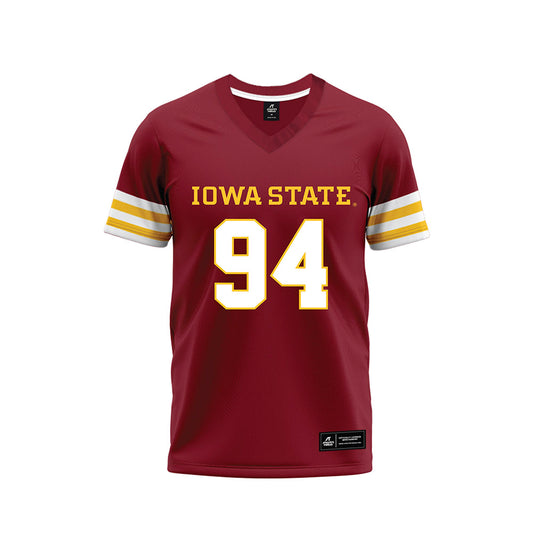 Iowa State - NCAA Football : Jake Jones - Cardinal Premium Football Jersey-0