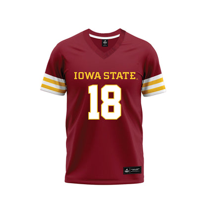 Iowa State - NCAA Football : David Coffey - Cardinal Premium Football Jersey