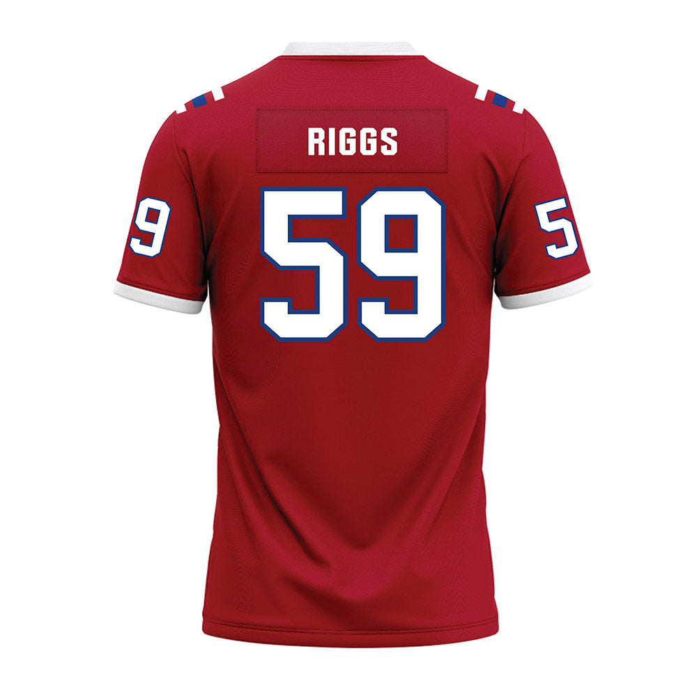 LA Tech - NCAA Football : Jake Riggs - Red Premium Football Jersey-1