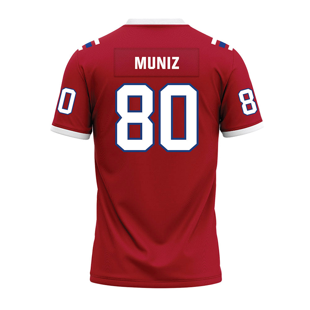 LA Tech - NCAA Football : Deven Muniz - Red Premium Football Jersey-1