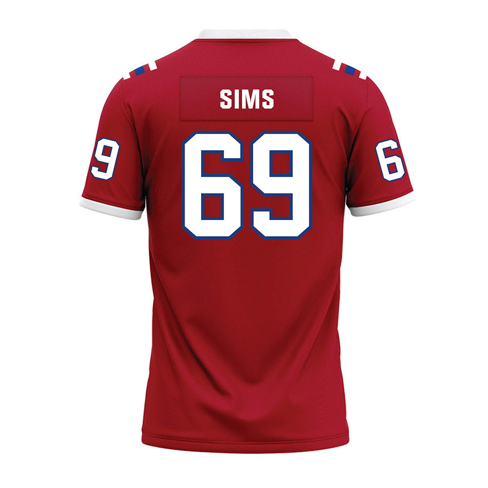 LA Tech - NCAA Football : Trent Sims - Red Premium Football Jersey-1