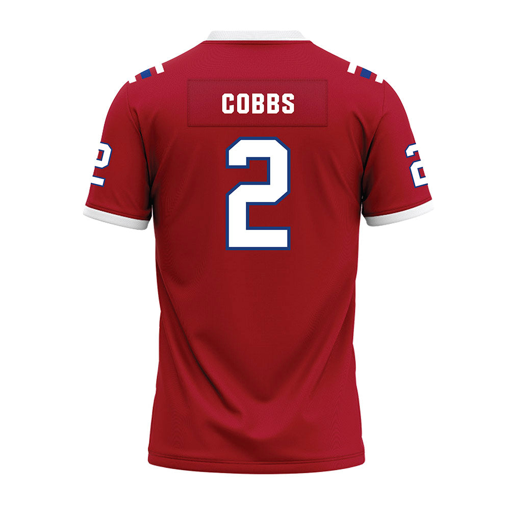 LA Tech - NCAA Football : Josh Cobbs - Red Premium Football Jersey-1