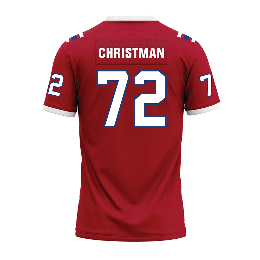 LA Tech - NCAA Football : Hayden Christman - Red Premium Football Jersey-1