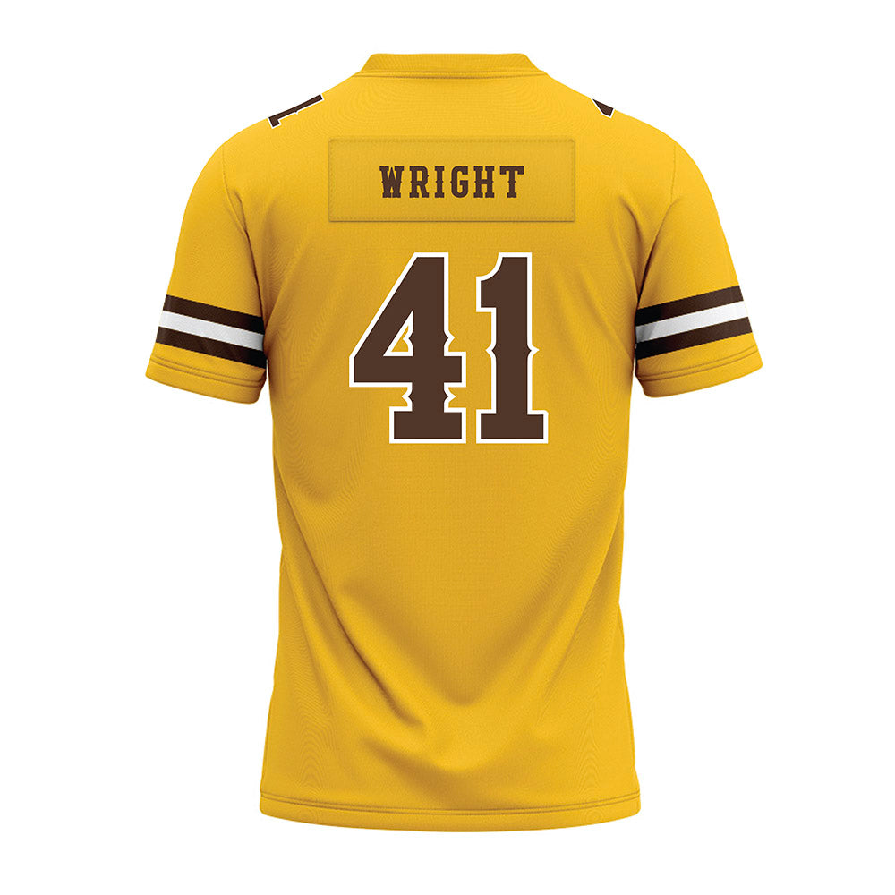 Wyoming - NCAA Football : Mason Wright - Premium Football Jersey-1