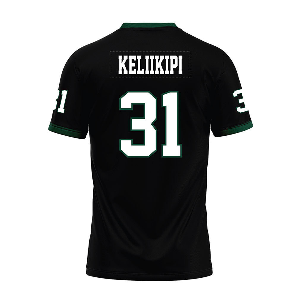 Hawaii - NCAA Football : Tryton Keliikipi - Black Premium Football Jersey-1