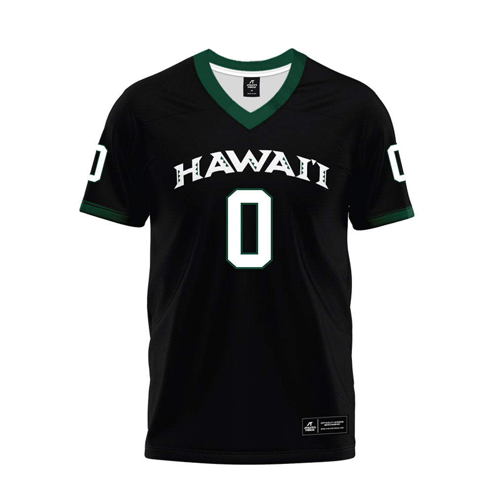 Hawaii - NCAA Football : Jeremiah Hughes - Black Premium Football Jersey-0