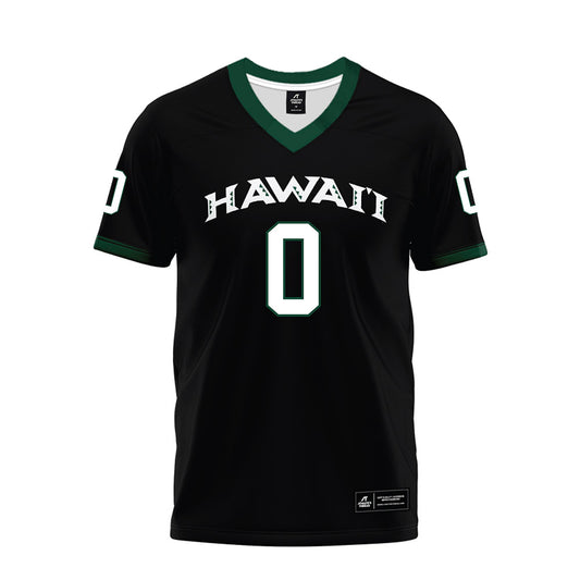 Hawaii - NCAA Football : Jeremiah Hughes - Black Premium Football Jersey-0