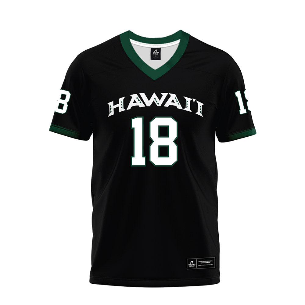 Hawaii - NCAA Football : Zaden Mariteragi - Black Premium Football Jersey-0