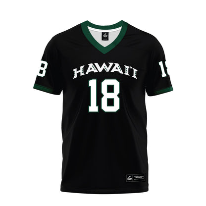 Hawaii - NCAA Football : Zaden Mariteragi - Black Premium Football Jersey-0