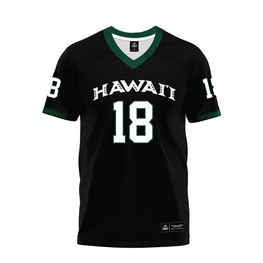Hawaii - NCAA Football : Zaden Mariteragi - Black Premium Football Jersey-0