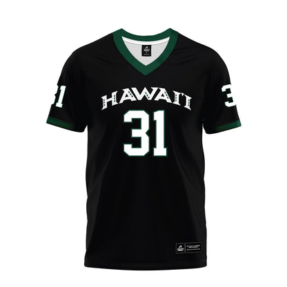 Hawaii - NCAA Football : Tryton Keliikipi - Black Premium Football Jersey-0
