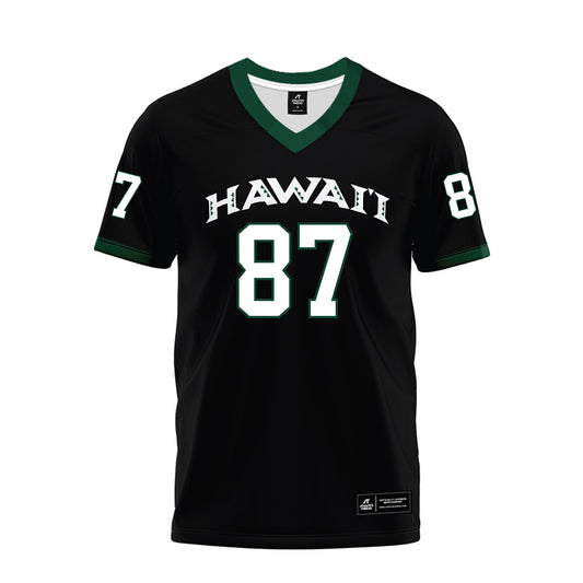 Hawaii - NCAA Football : Andrew Price - Black Premium Football Jersey-0