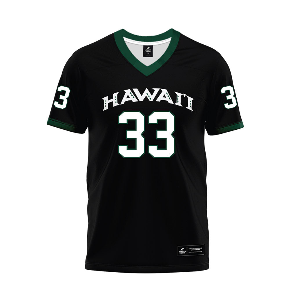Hawaii - NCAA Football : Jack Mowrey - Black Premium Football Jersey-0