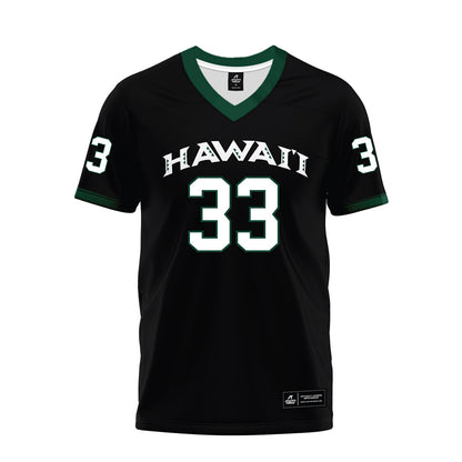 Hawaii - NCAA Football : Jack Mowrey - Black Premium Football Jersey-0